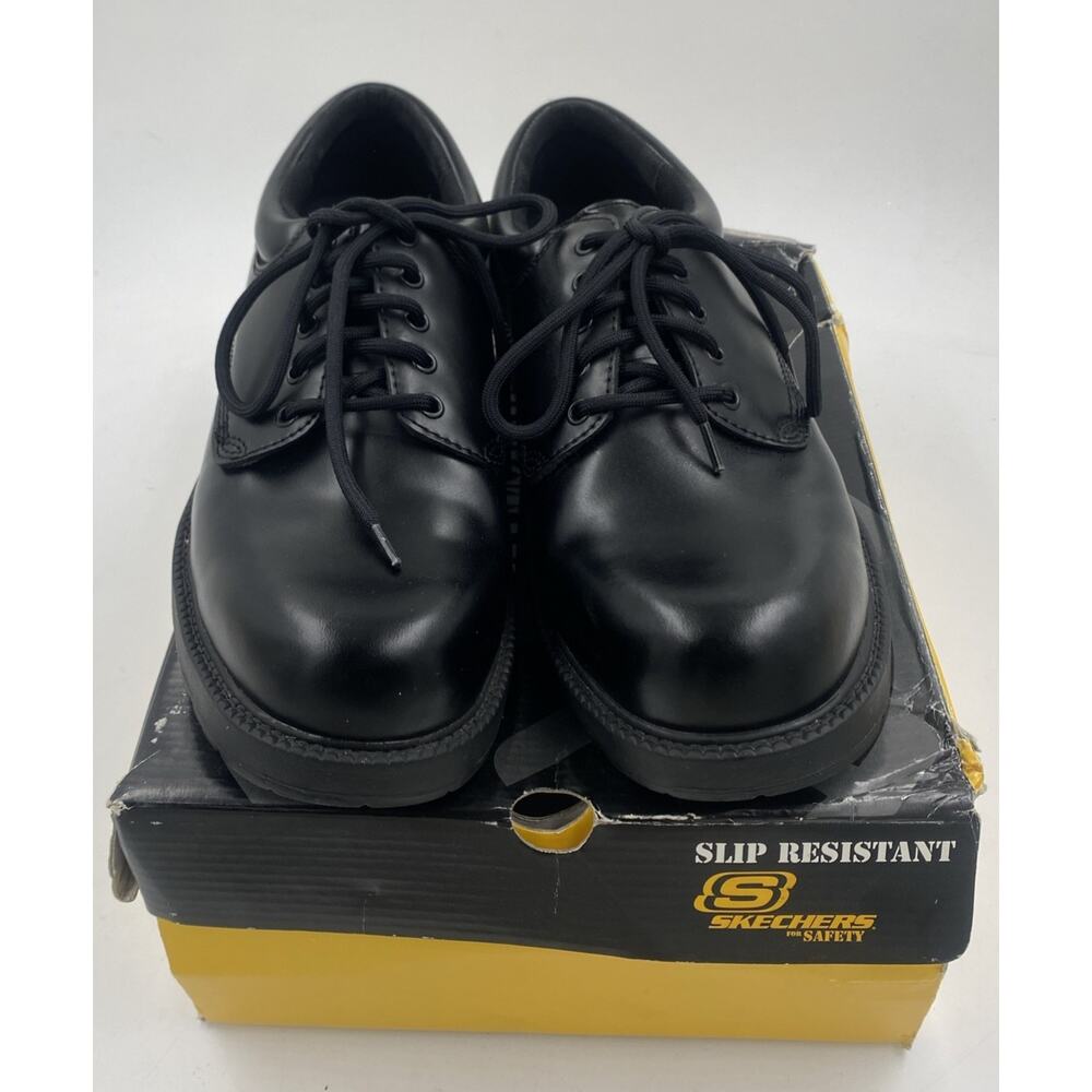 Skechers Men's Brise Slip Resistant Memory Foam Lace Up Shoes Black Size 13